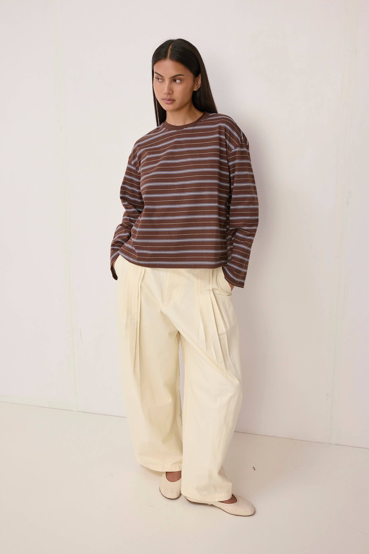 Brown Stripe Bailey Top