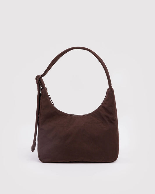 Mini Nylon Shoulder Bag (Coffee)
