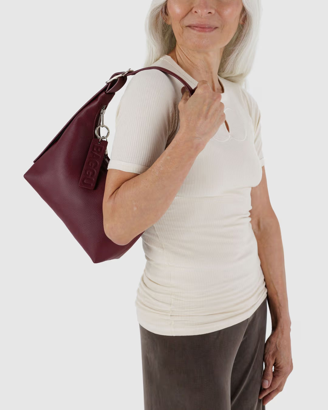 Mini Recycled Leather Shoulder Bag (Mahogany)