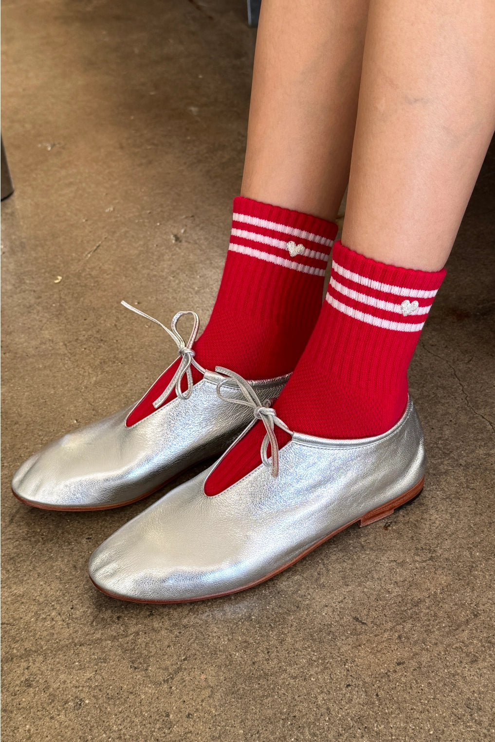 Embroidered Heart Girlfriend Socks