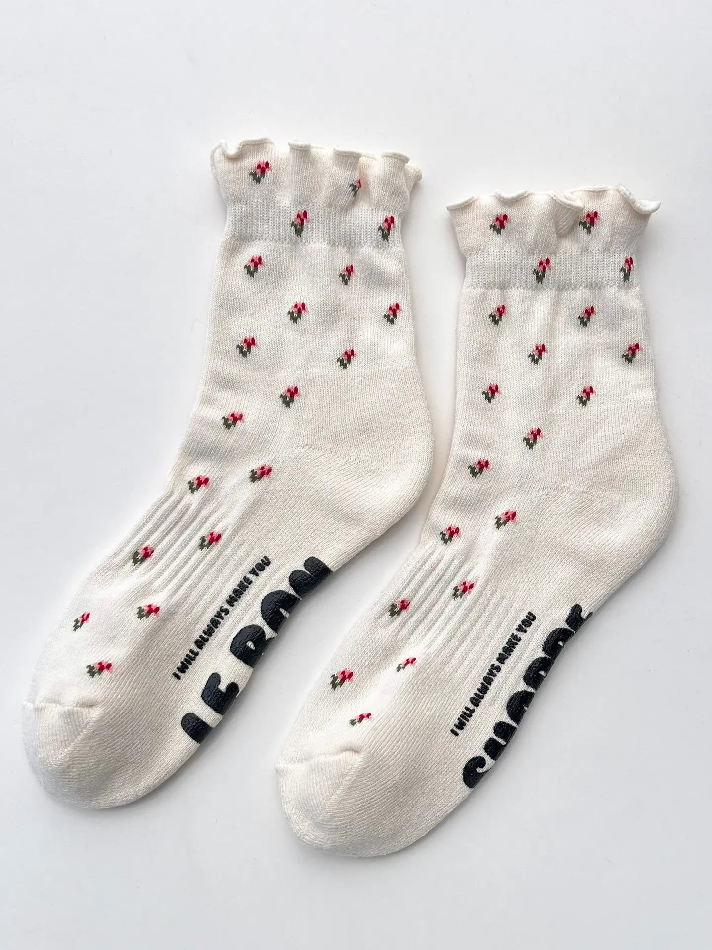 Petal Ruffled Hugger Crew Socks