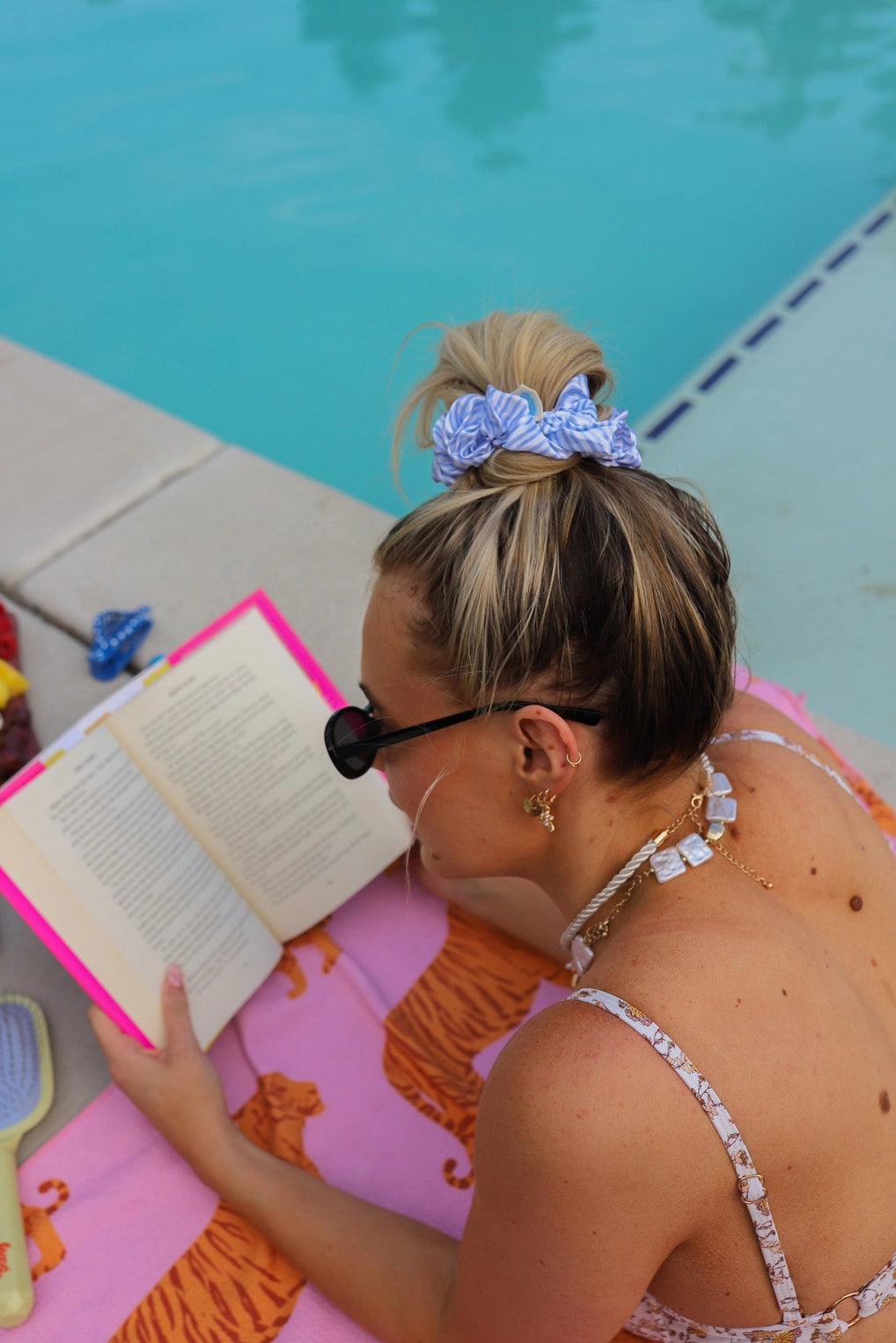 Poolside Satin Midi Scrunchie