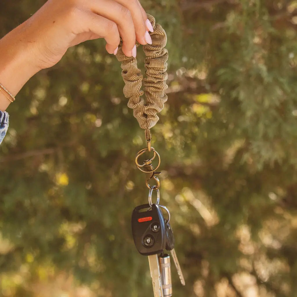 Olive Corduroy Keychain