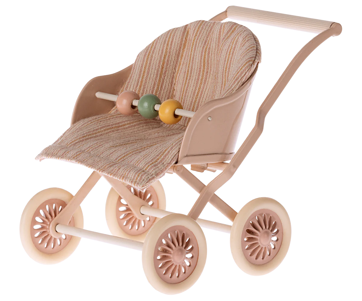 Maileg Stroller, Baby Mice - Rose