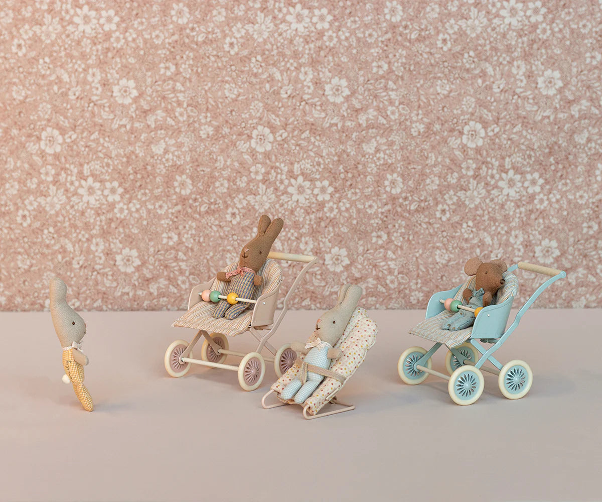 Maileg Stroller, Baby Mice - Rose