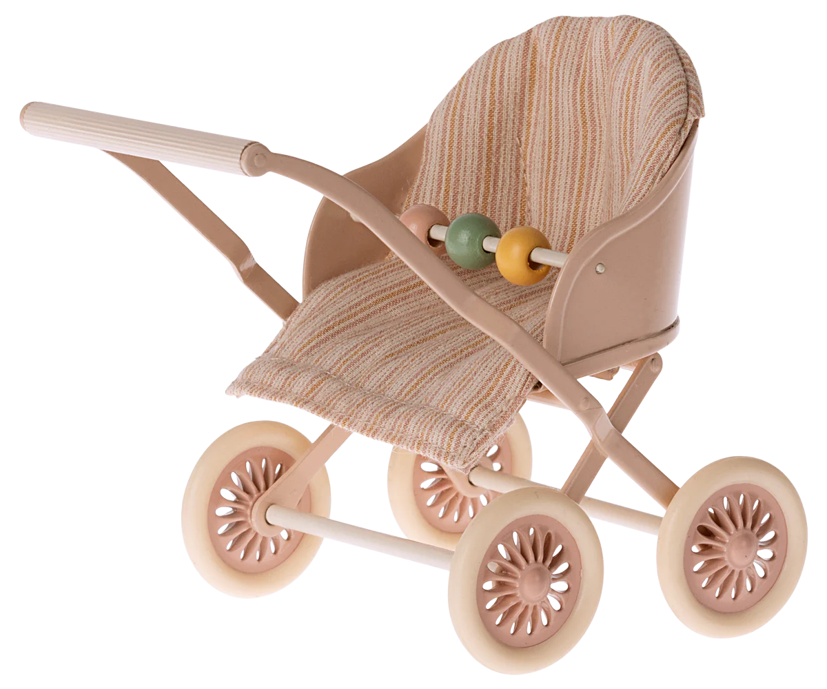 Maileg Stroller, Baby Mice - Rose