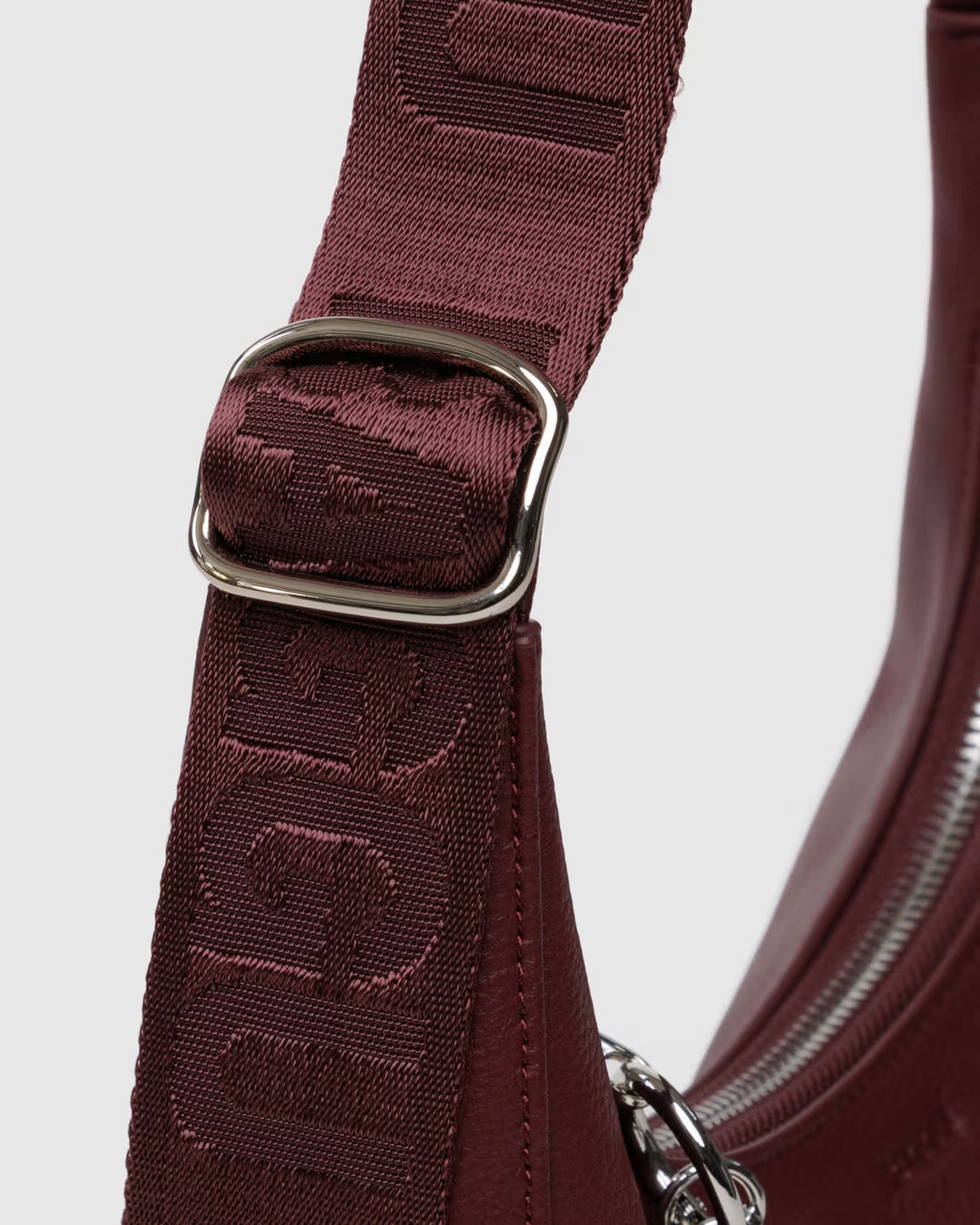 Small Recycled Leather Crescent Bag (Mahogany)