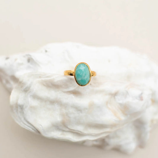 Azure Amazonite Bold Ring