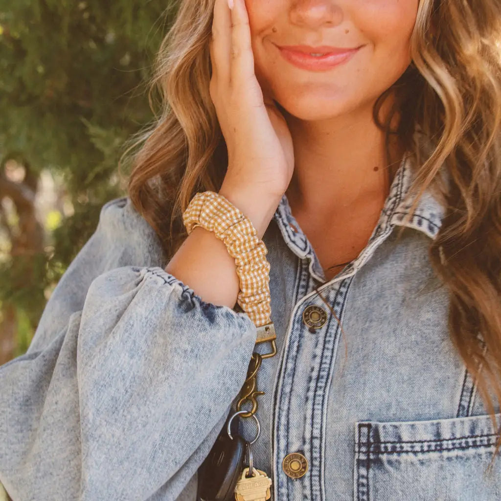 Mustard Gingham Keychain