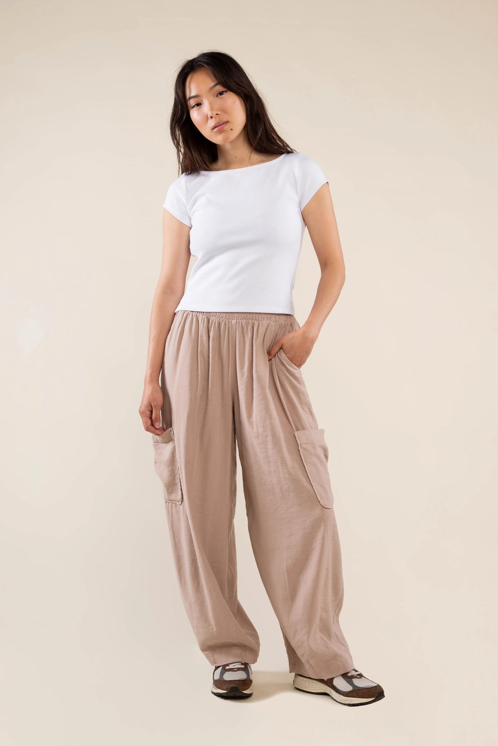 Range Tencel Lantern Pants | Mushroom