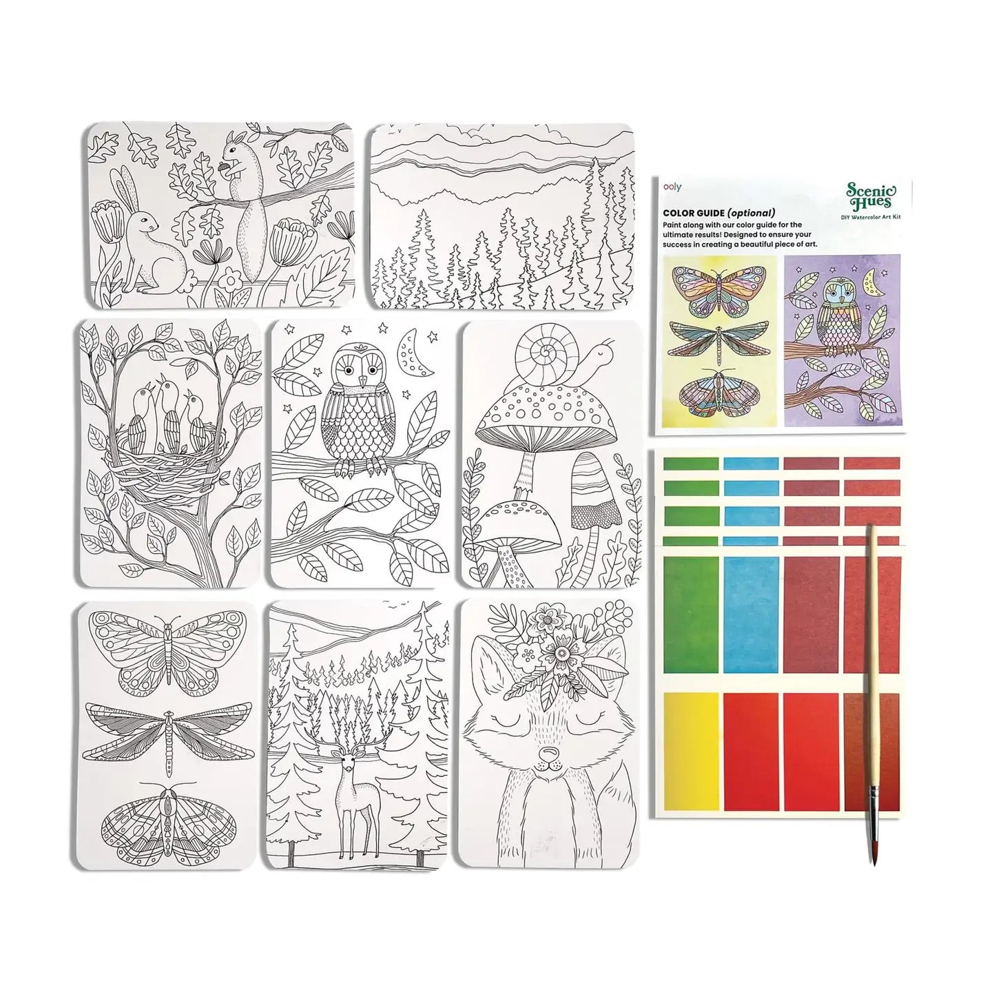 Scenic Hues DIY Watercolor Art Kit - Forest Adventure