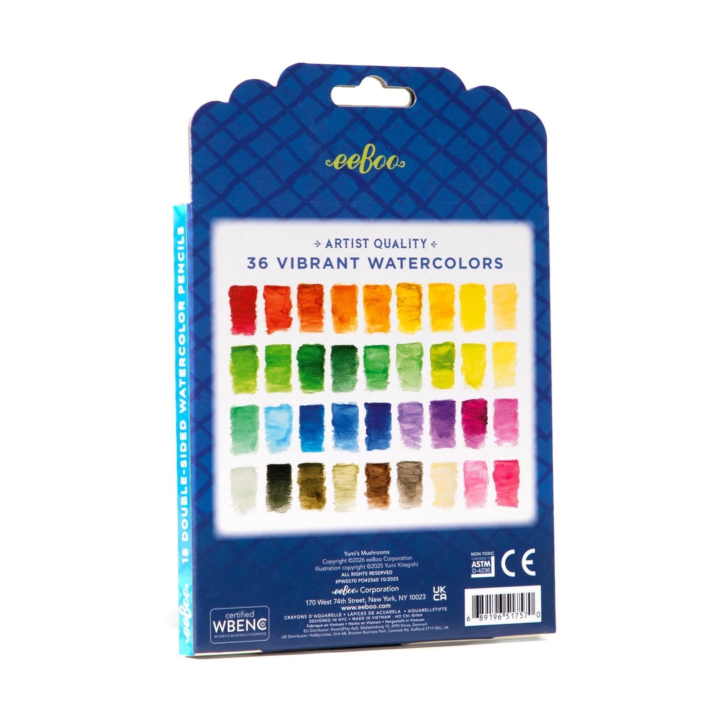 18 Double-Sided Watercolor Pencils Yumi's Mushrooms