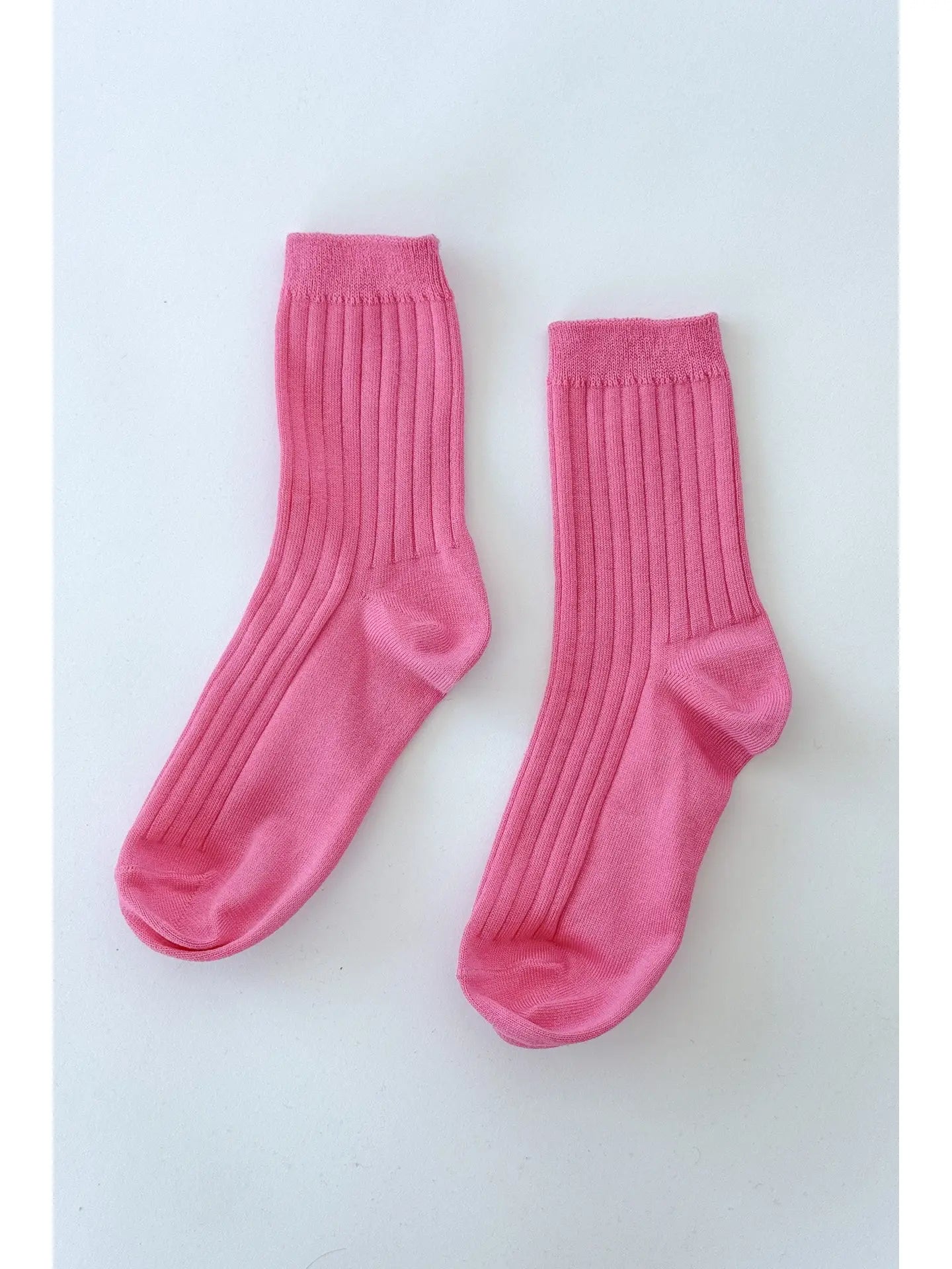 Her Socks - Mercerized Combed Cotton Rib (Bright Pink)