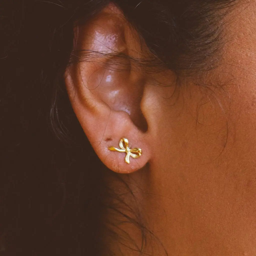 Dainty Bow Studs | Gold