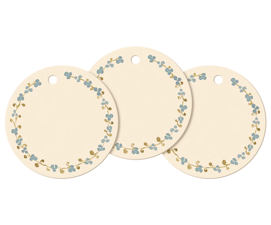 Gift tags, Ring of flowers, 15 pcs.