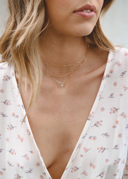 Petite Gold Fill Cz Necklace