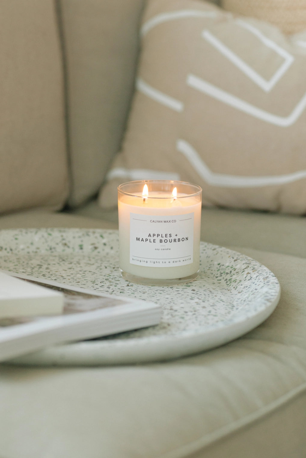 Apples + Maple Bourbon - Glass Tumbler Soy Candle