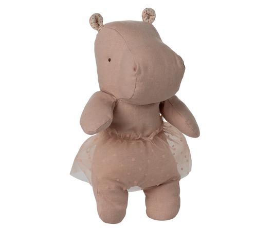 PRE-ORDER Safari friends, Hippo w. skirt, Small - Soft rose (ships in March)