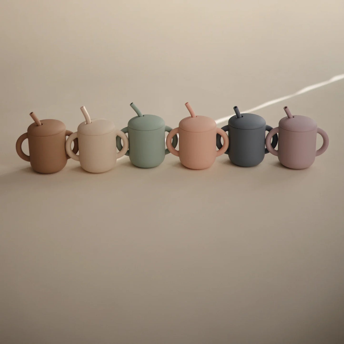 Silicone Training Cup + Straw | Blush