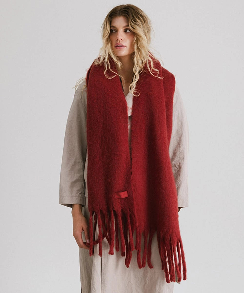 Mik Oversized Scarf (Burgundy)
