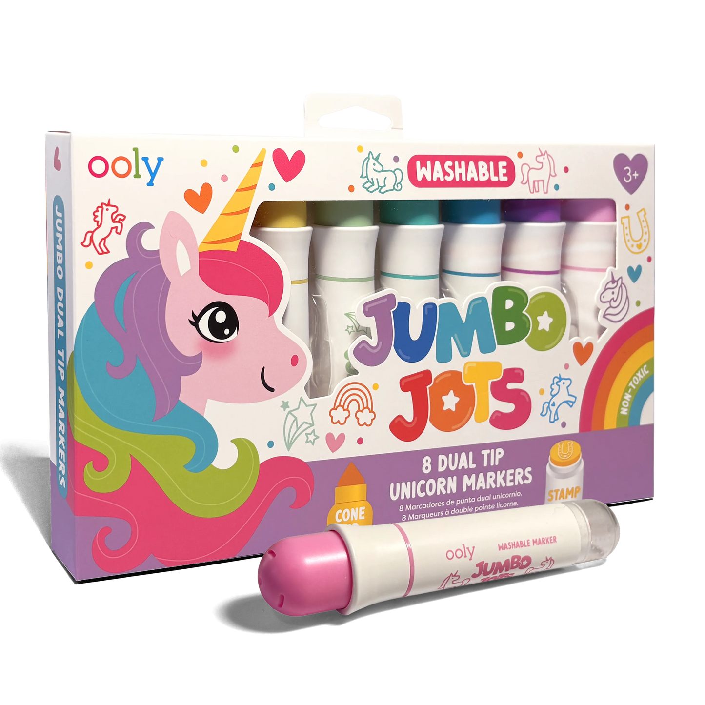 Jumbo Jots Dual Tip Unicorn Markers - Set of 8