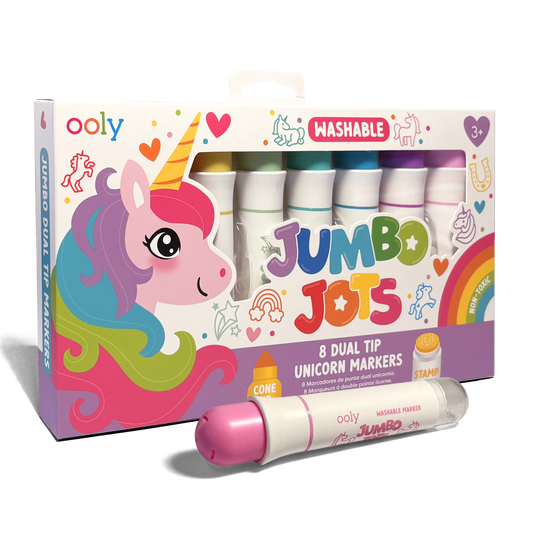 Jumbo Jots Dual Tip Unicorn Markers - Set of 8