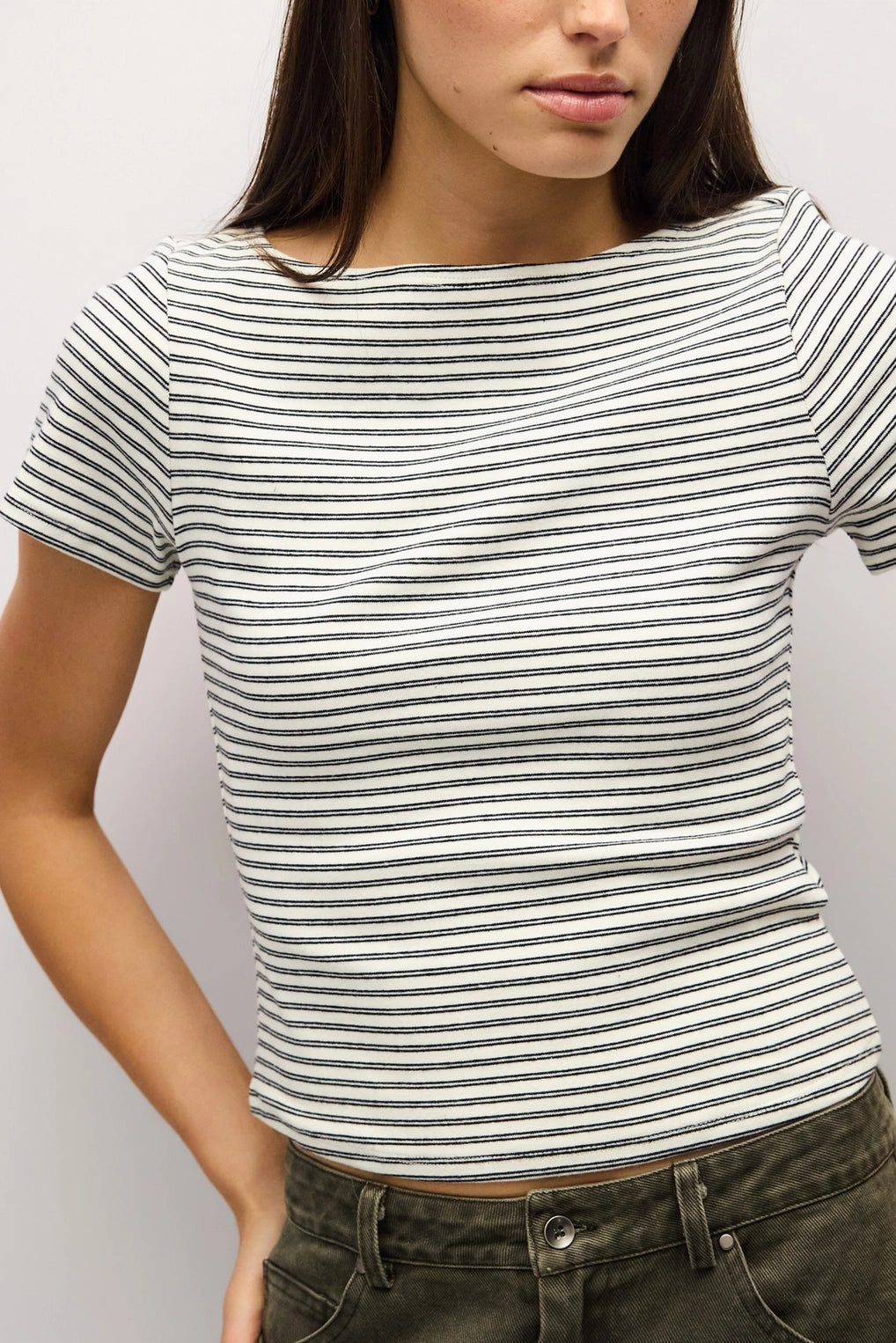 White & Black Heidi Top