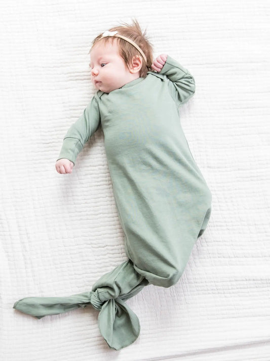 Organic Newborn Infant Gown - Thyme