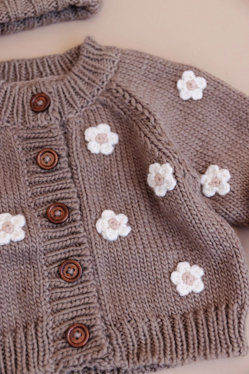 Flower Cardigan Tan Kids and Baby Apparel Sweater Spring