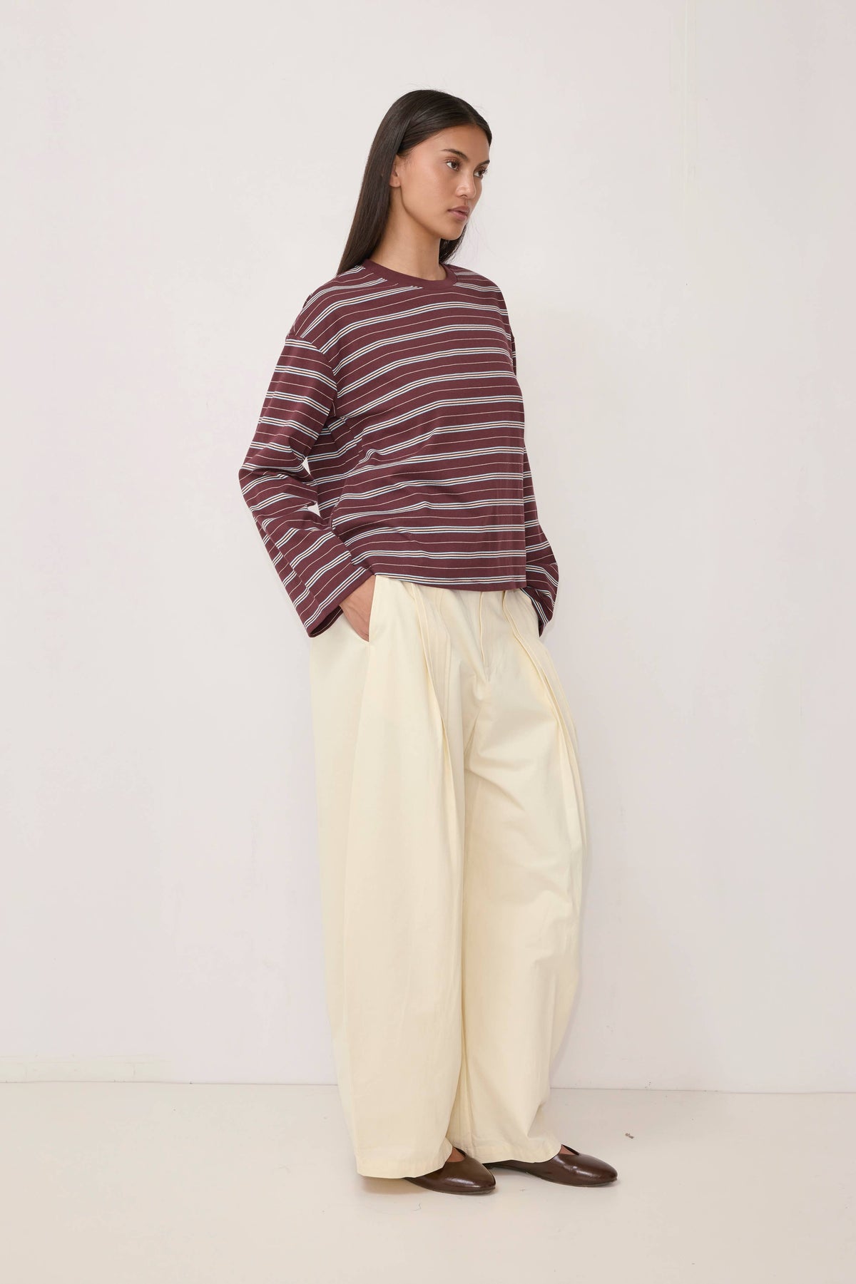 Burgundy Stripe Bailey Top