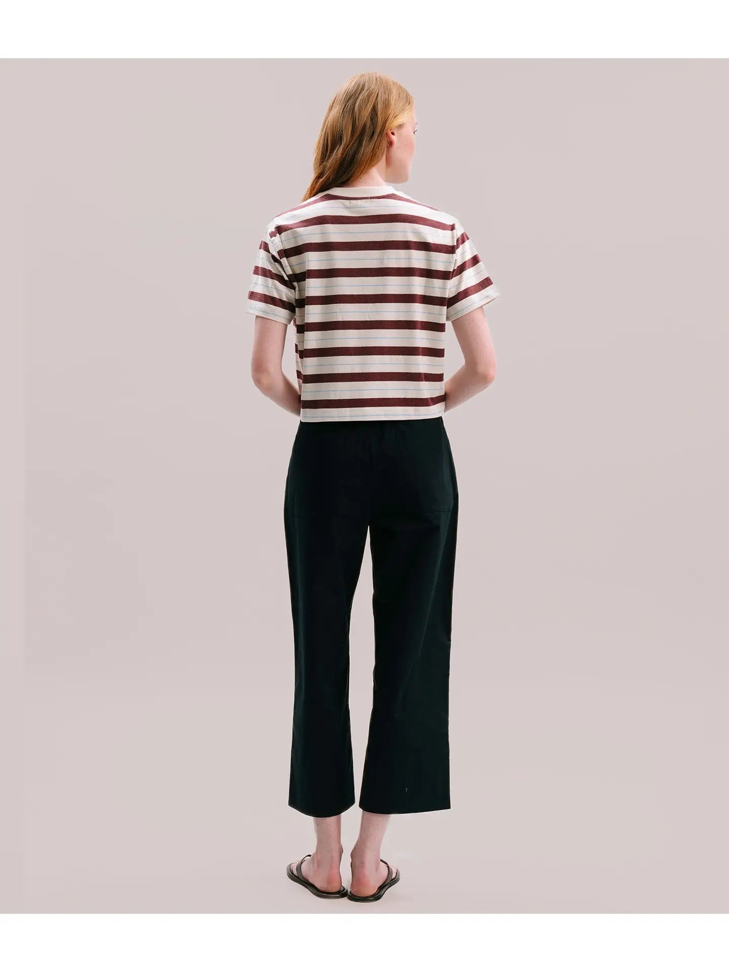 The Recycled Red Stripe Crop Tee