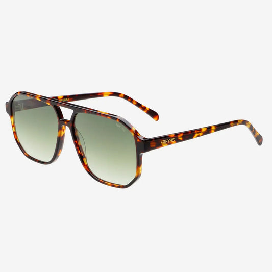 Billie Aviator Sunglasses (Tortoise/Green)