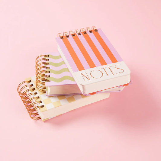 Twin Wire Notepad, 4" X 6" - Wavy Stripes