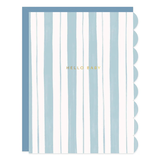 Baby Stripes Blue Greeting Card