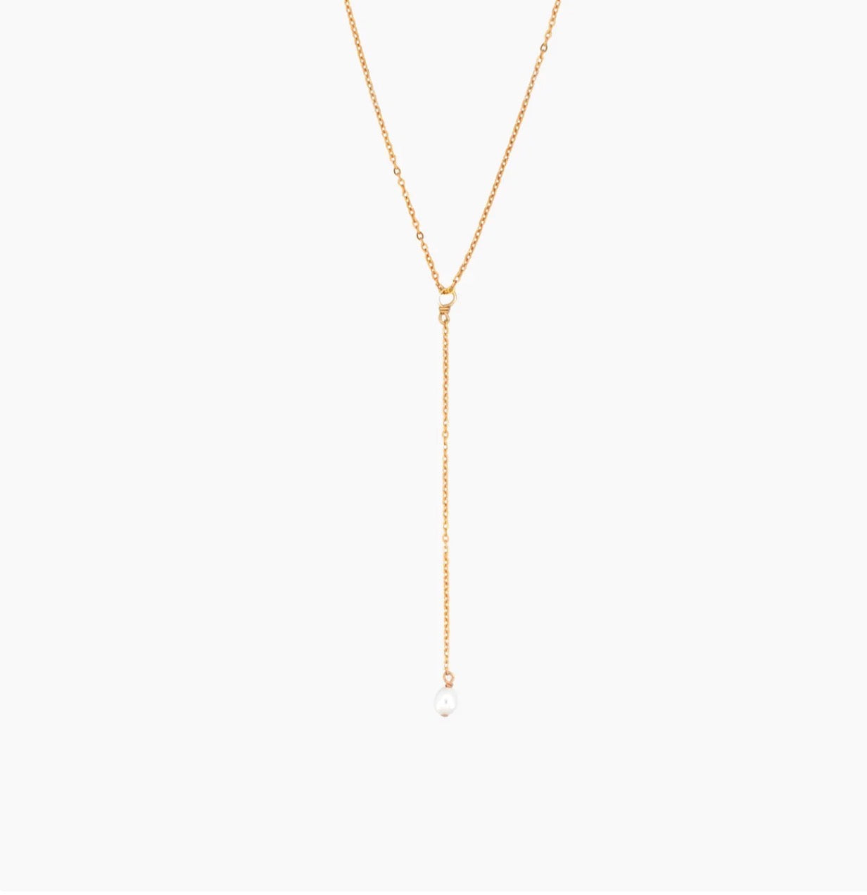 Dainty Pearl Lariat