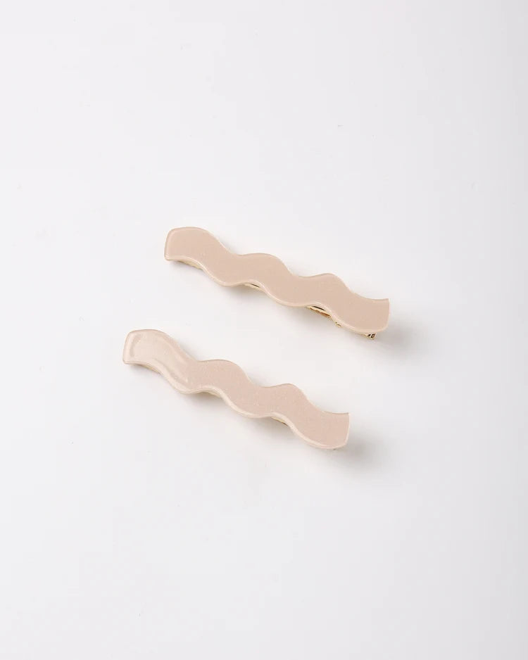 Wavy Clip Set Petal, Mulberry