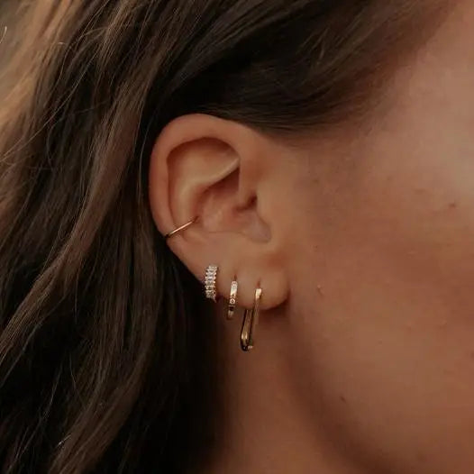 Diana Diamond Hoops (Gold)