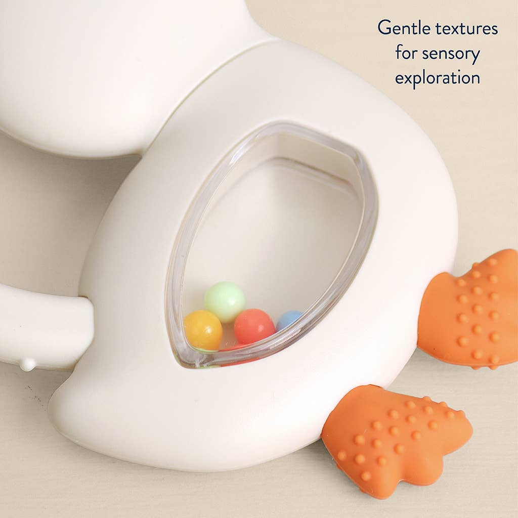 Goose Silicone Teether with Rattle