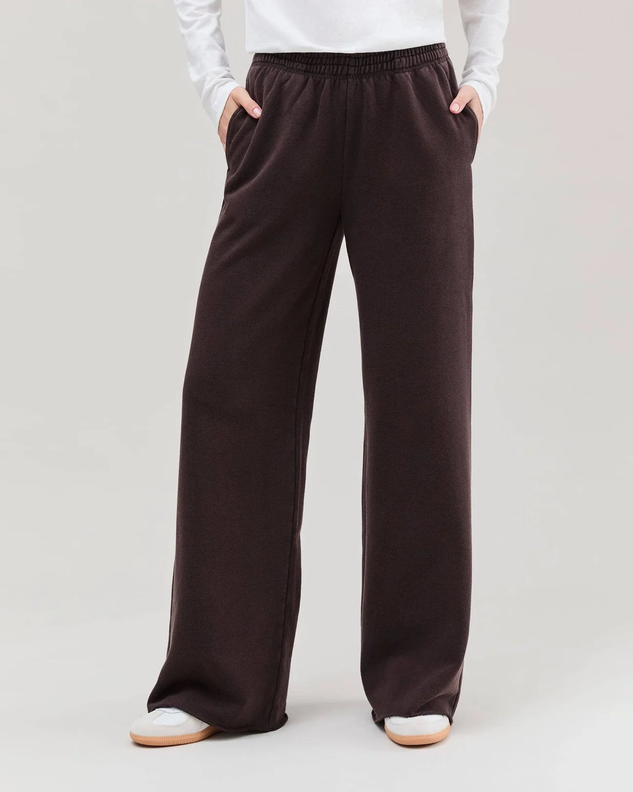 Women's Recycled Fleece Wide Leg Pant (Mineral Ganache)