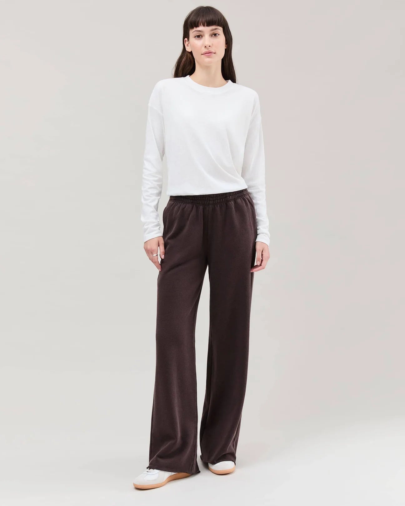 Women's Recycled Fleece Wide Leg Pant (Mineral Ganache)
