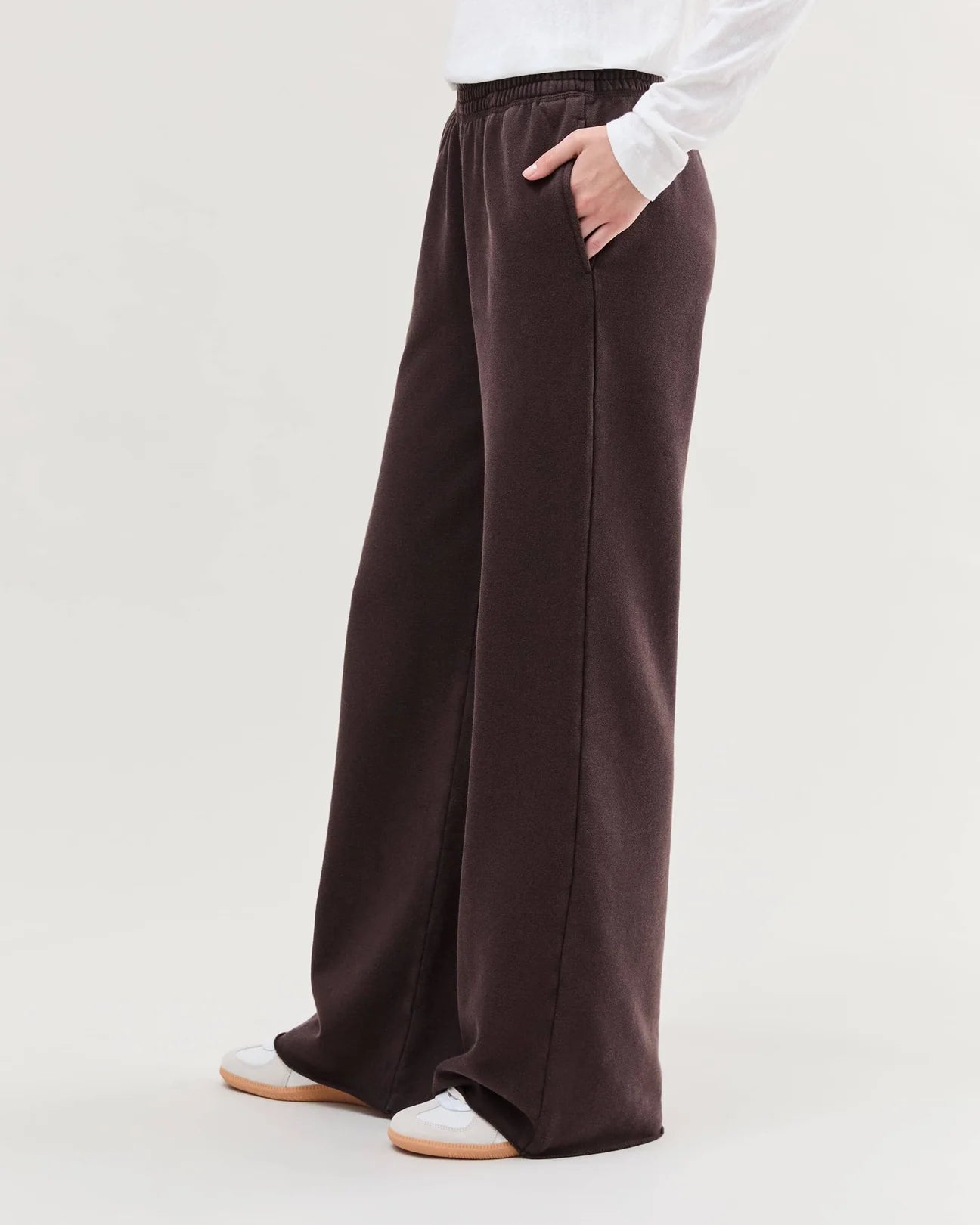 Women's Recycled Fleece Wide Leg Pant (Mineral Ganache)
