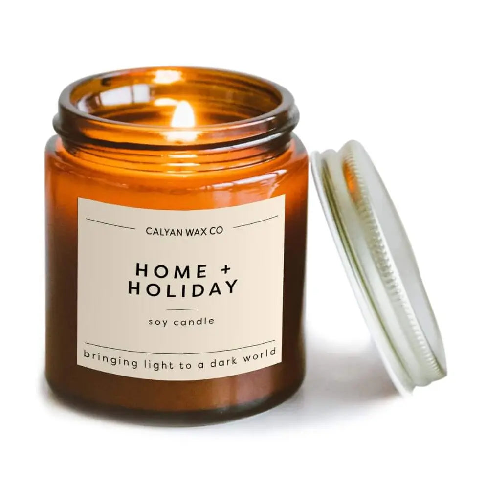 Home + Holiday - Mini Amber Jar Soy Candle