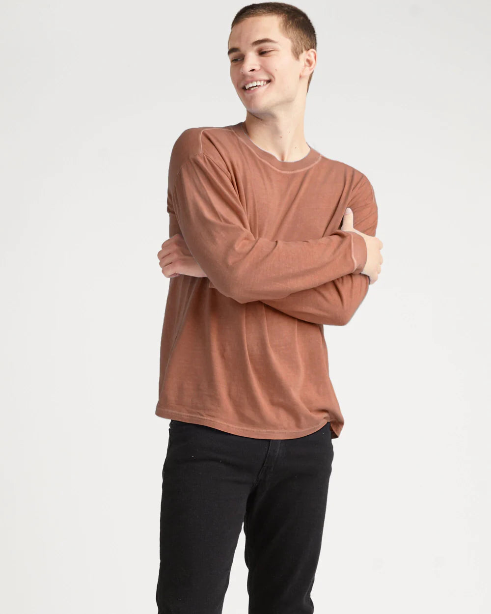 The Relaxed Long Sleeve Tee (Latte)