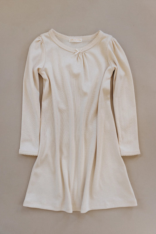 Long Sleeve Pouf Nightgown, Milk