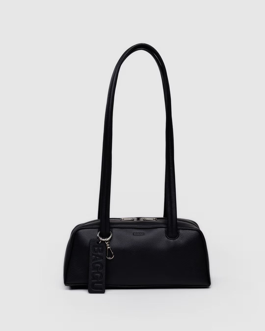 Small Recycled Leather Bowler Bag (Black)