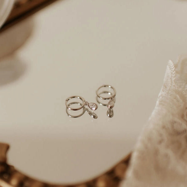 April Raindrop Dangle Hoops