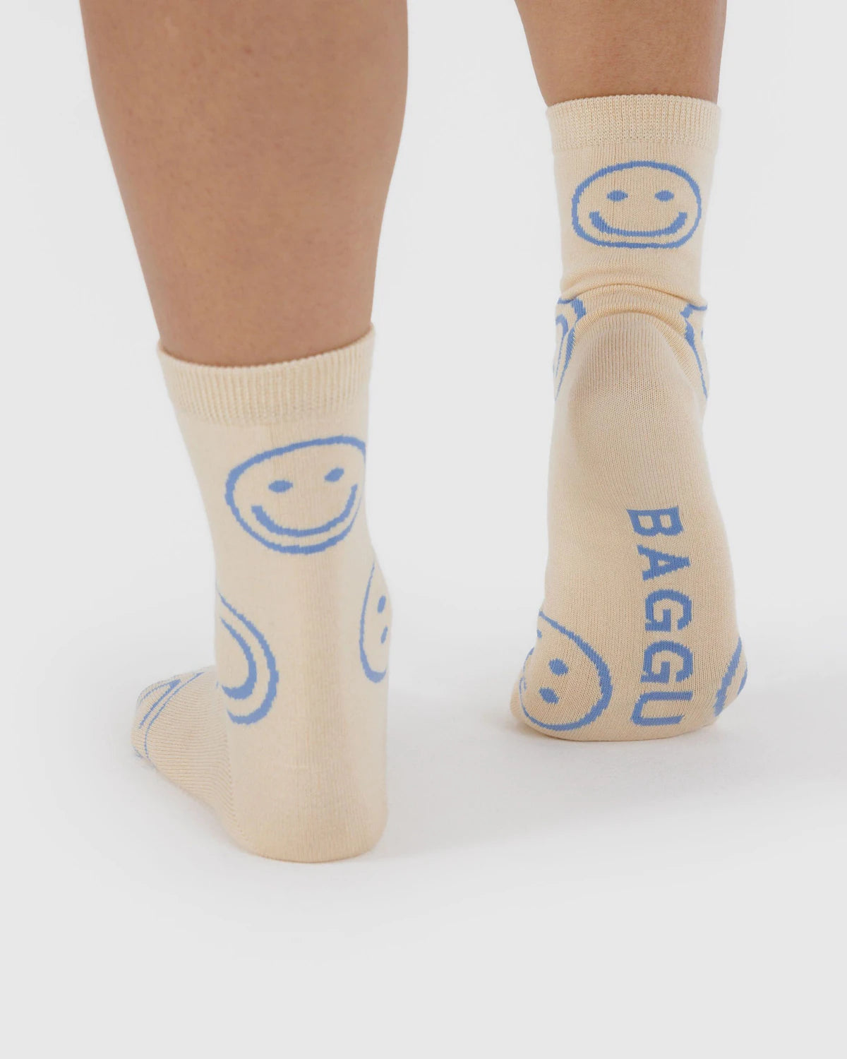 Crew Sock (Periwinkle Smiley)