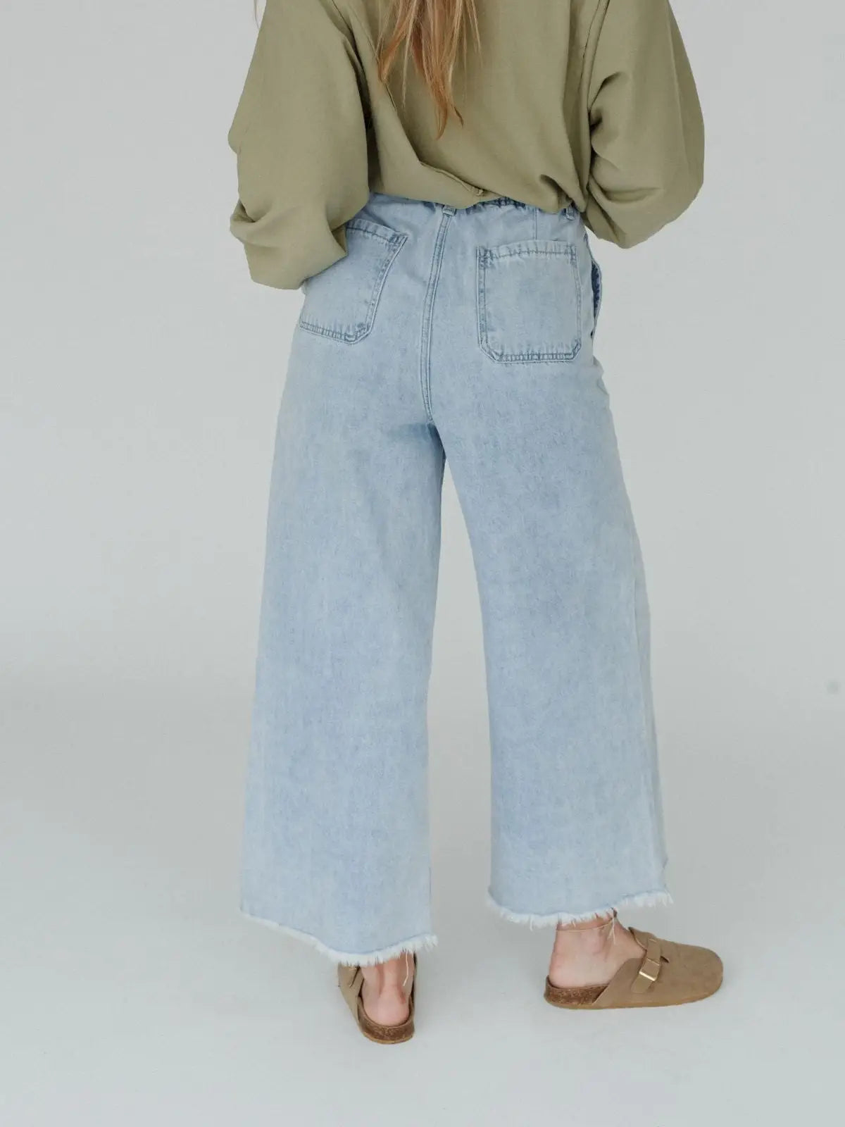 Simply You Wide Leg Jeans - Light Wash