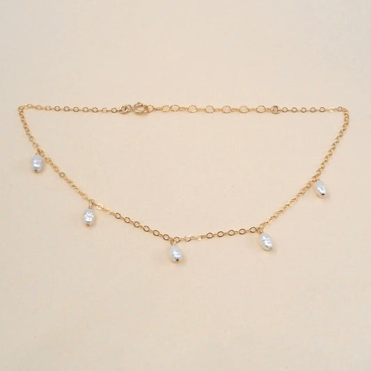 Gold FIlled Tahiti Pearl Anklet