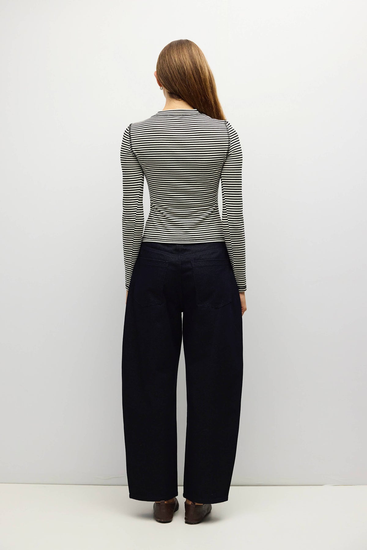 Black + Cream Striped Perry Top